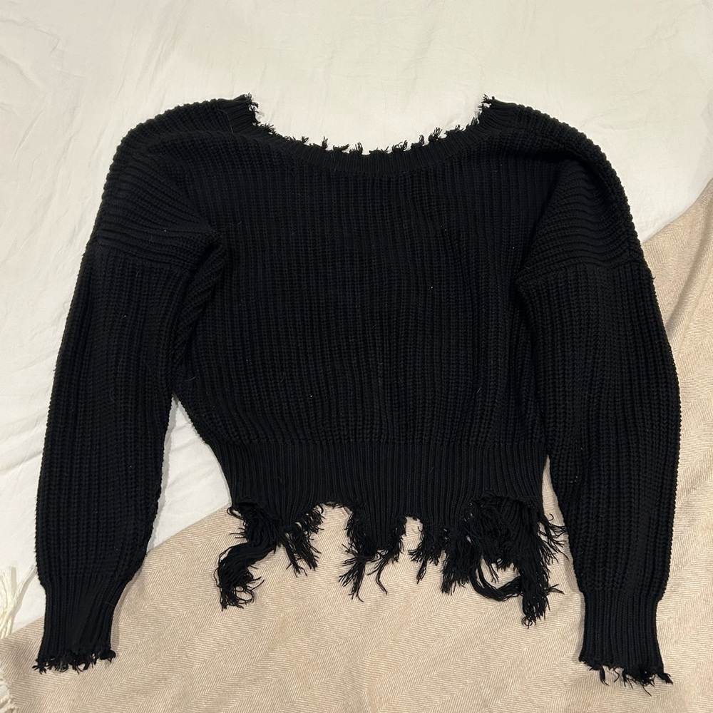 BSBW black distressed sweater